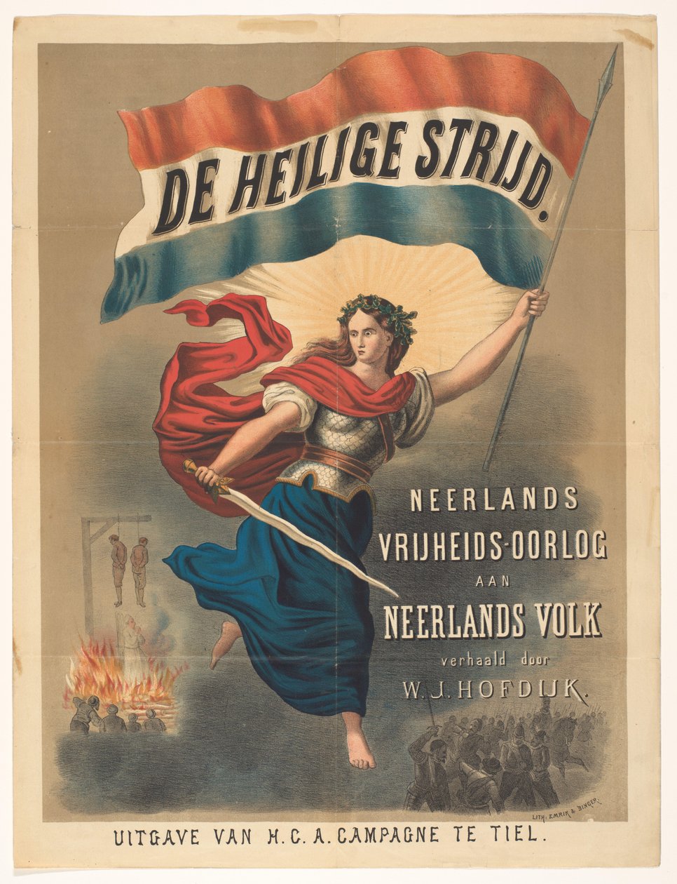 Affiche pour De Heilige Strijd par Willem Jacobszoon Hofdijk - Anonymous