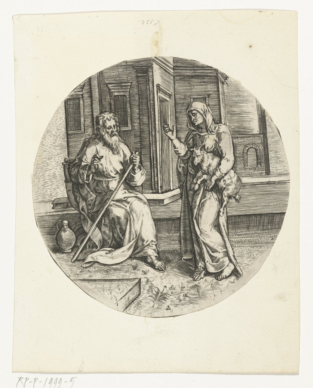 Anne apporte un chevreau à Tobie aveugle (Verhaal van Tobias) - Anonymous