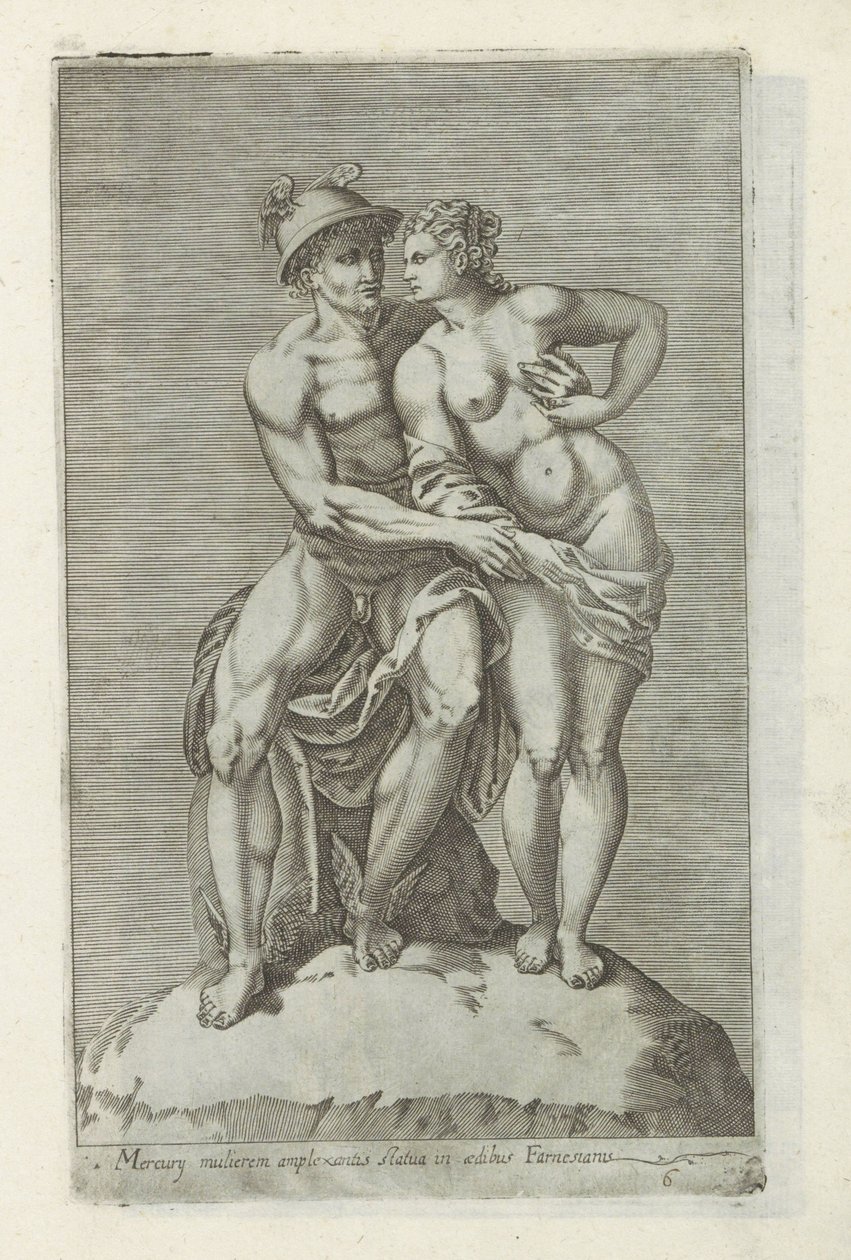 Groupe de sculptures avec Mercure et une déesse - Anonymous