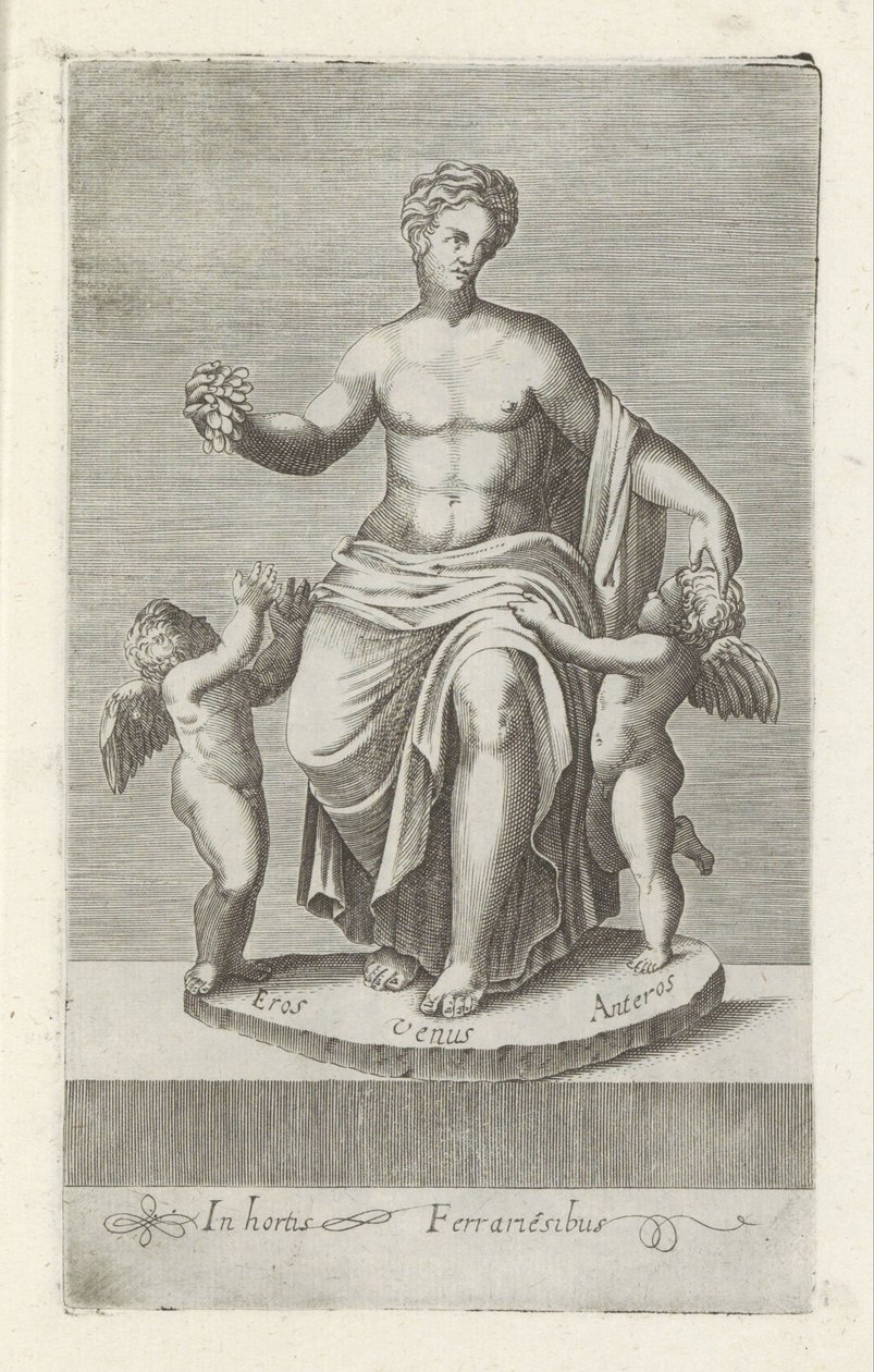 Groupe de sculptures avec Vénus entre Éros et Antéros - Anonymous