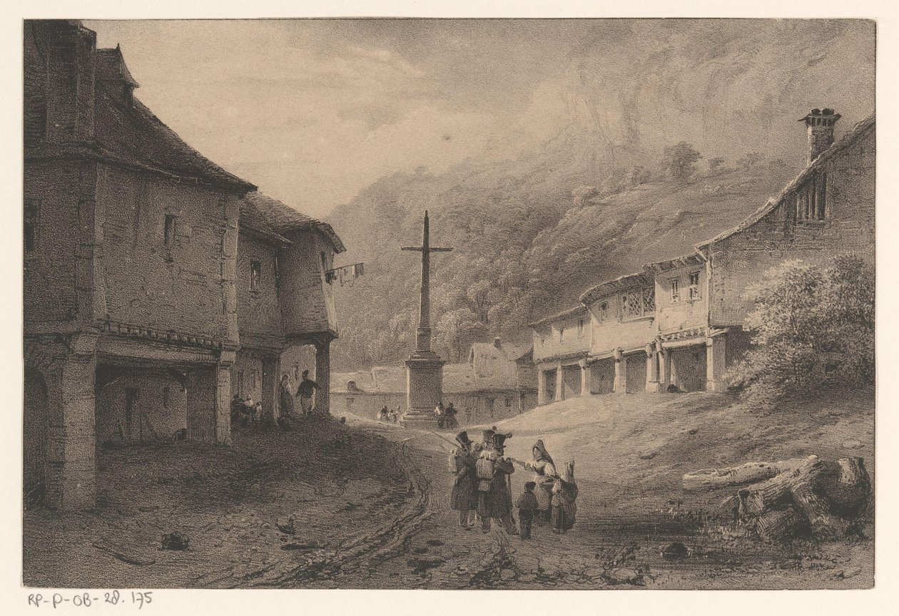 Village de montagne avec monument - Anonymous