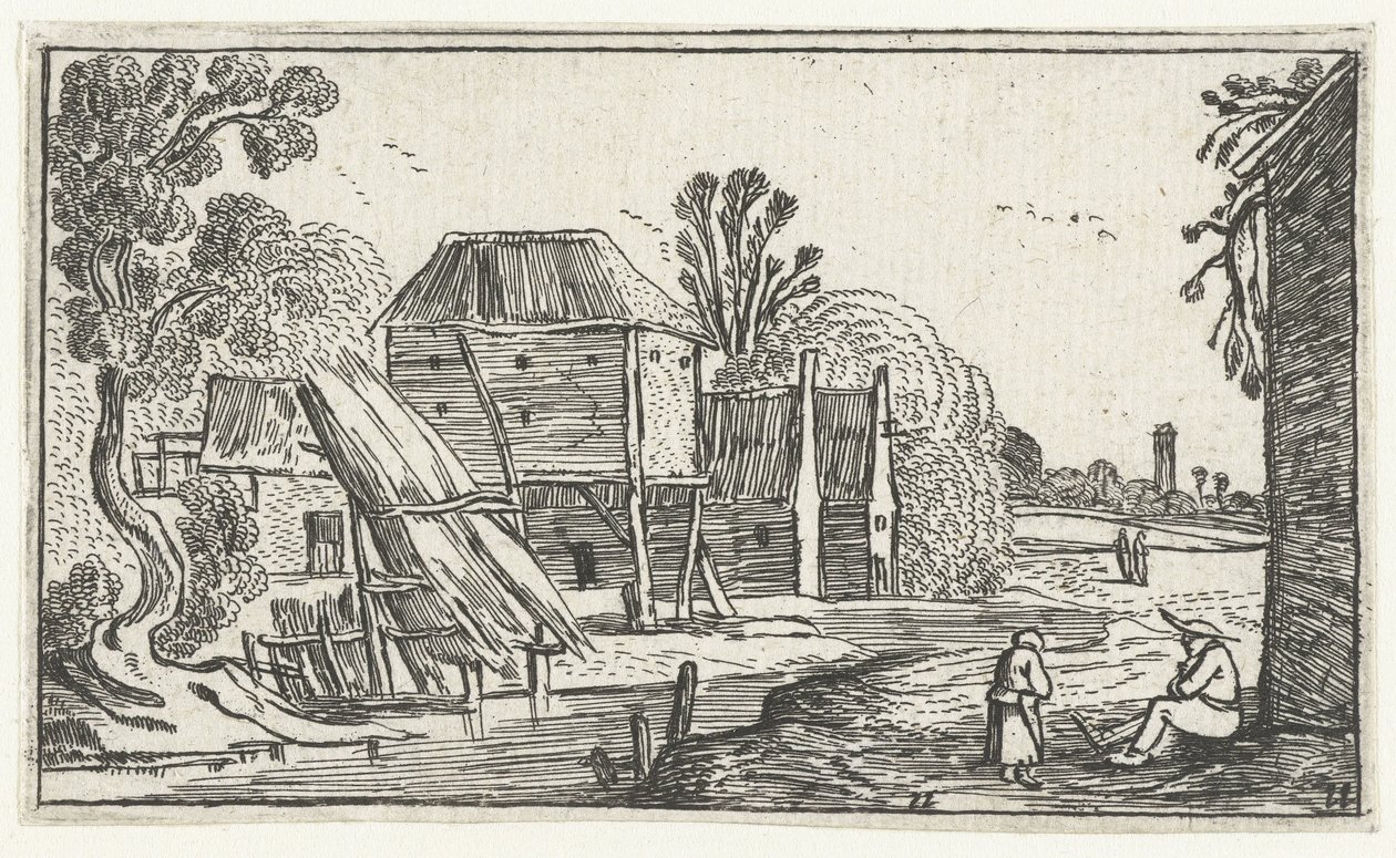 Ferme et grange sur pilotis au bord de l
