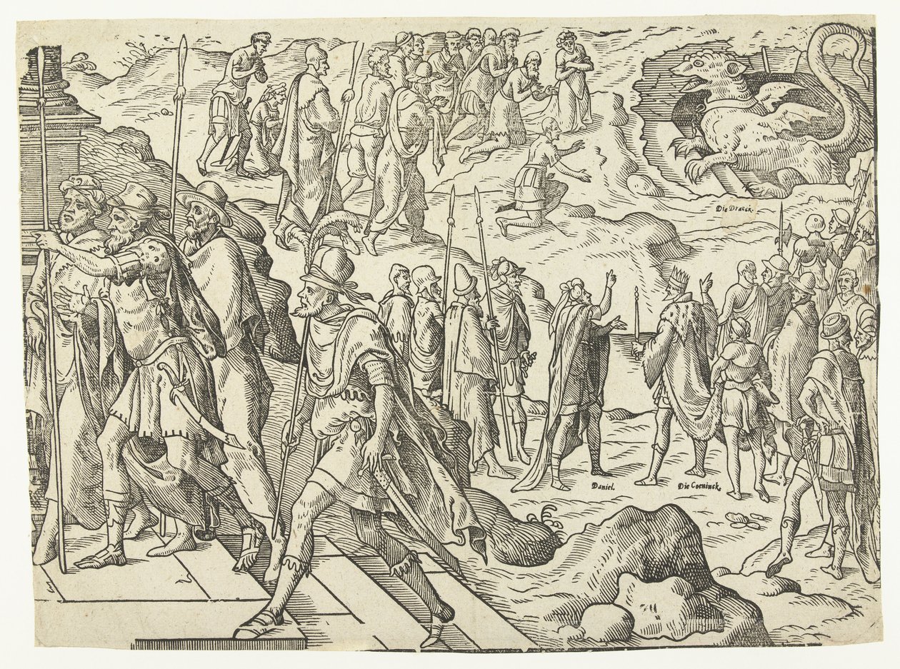 Daniel et le roi Cyrus près du dragon - Anonymous