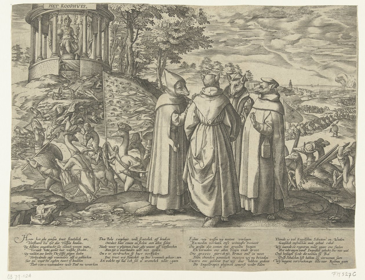 Les oies chassent les renards, vers 1572 - Anonymous