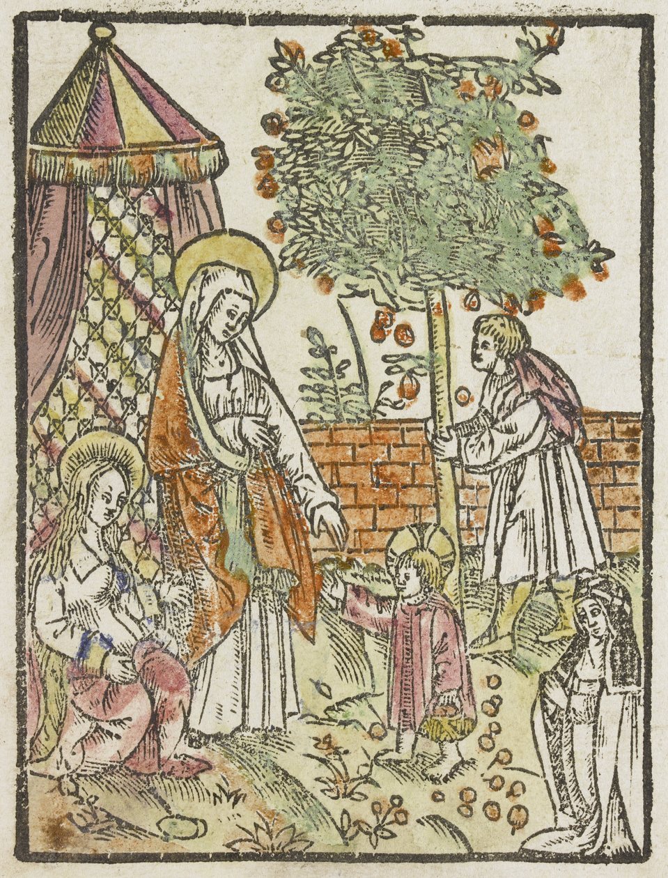 La Sainte Famille dans le jardin - Anonymous