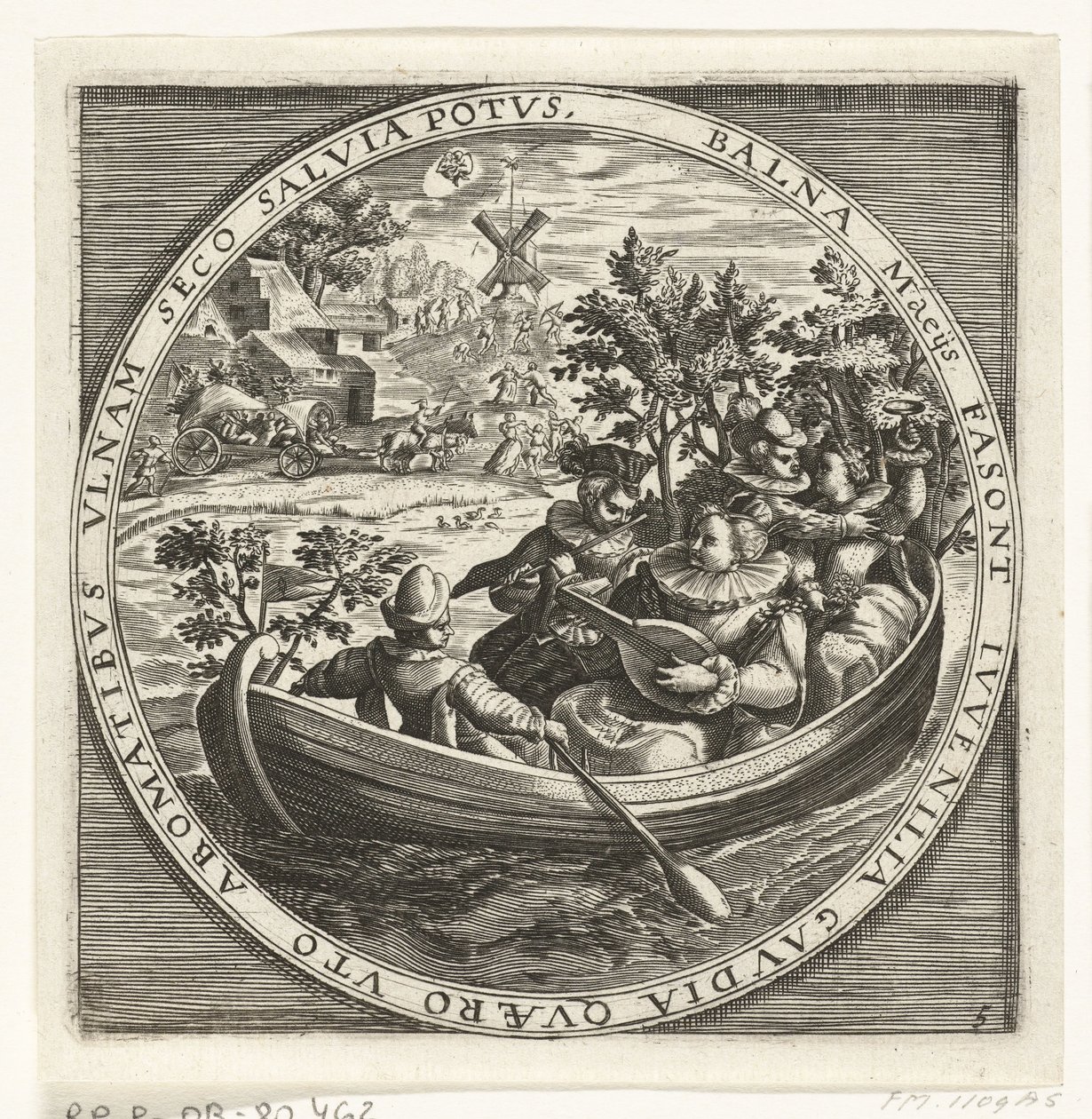 Le mois de mai, groupe de musiciens dans un bateau, vers 1600 - Anonymous