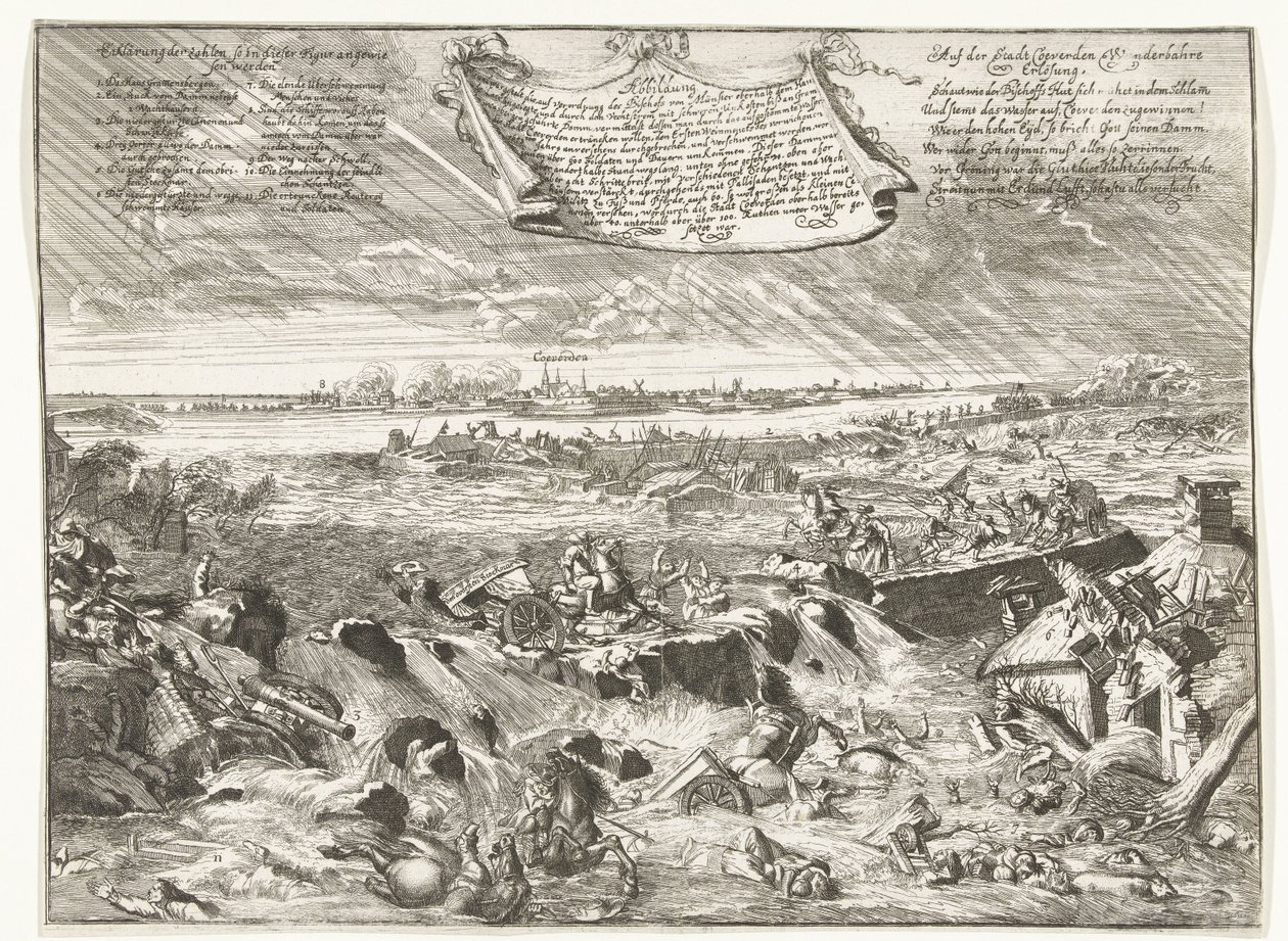 Rupture de la digue à Coevorden, 1673 (Abbildung wie und was gestalt die, auf verordnung des Bischofs von Münster ...) - Anonymous