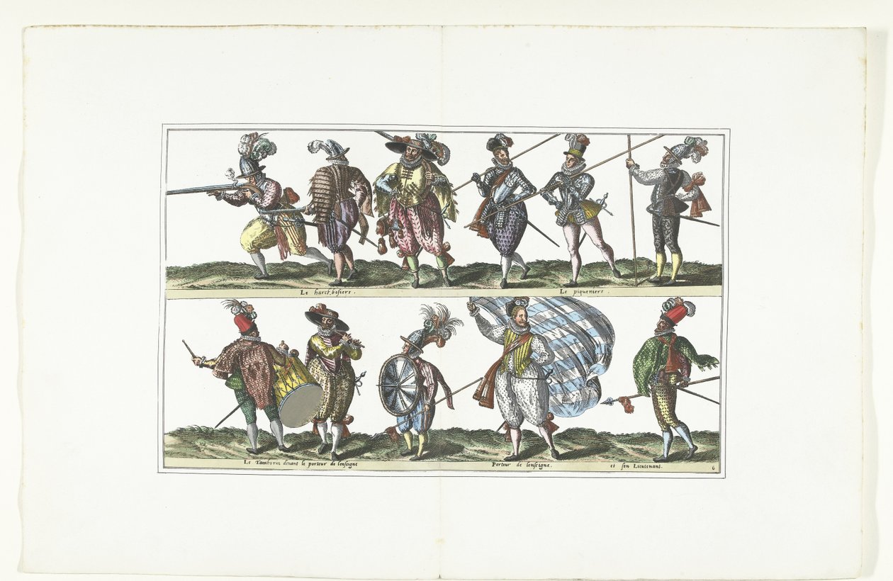Double plaque avec onze citoyens armés en uniforme selon la mode à Anvers, vers 1580 - Anonymous
