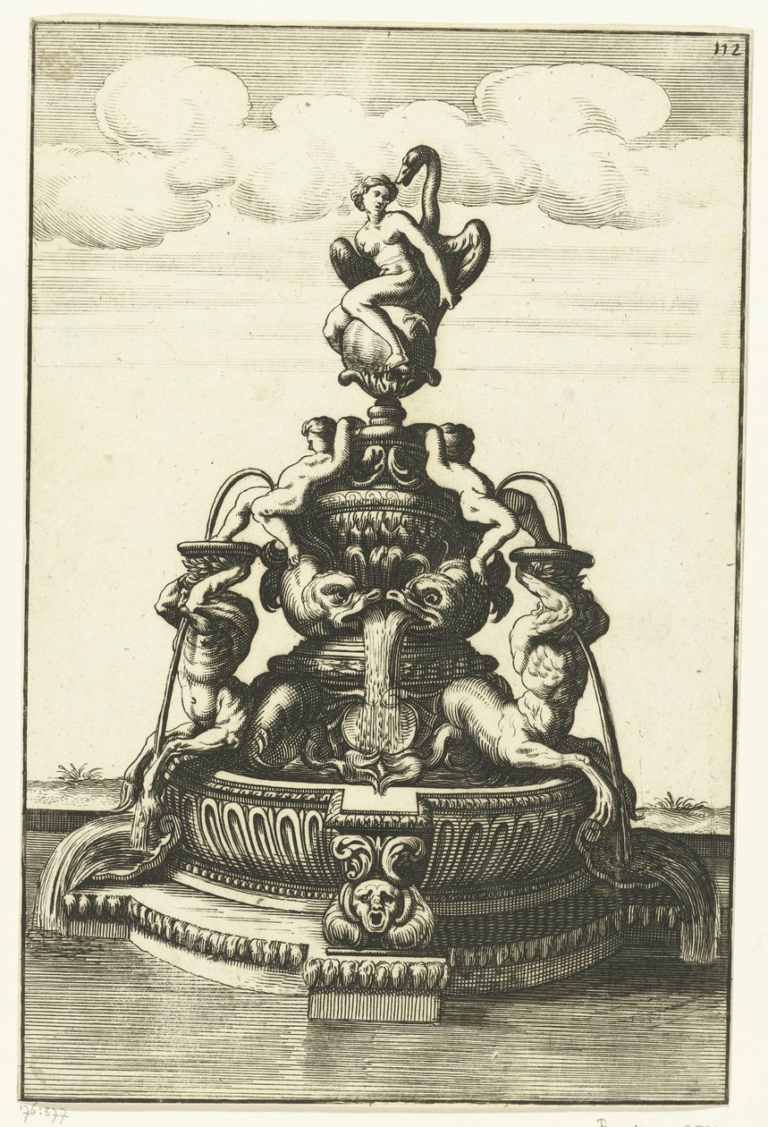 Fontaine avec Léda et le cygne (Architectura Curiosa Nova) - Anonymous