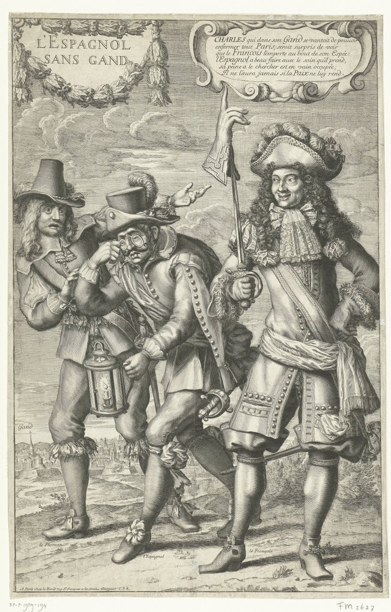 Caricature française sur la perte de Gand, 1678 (L