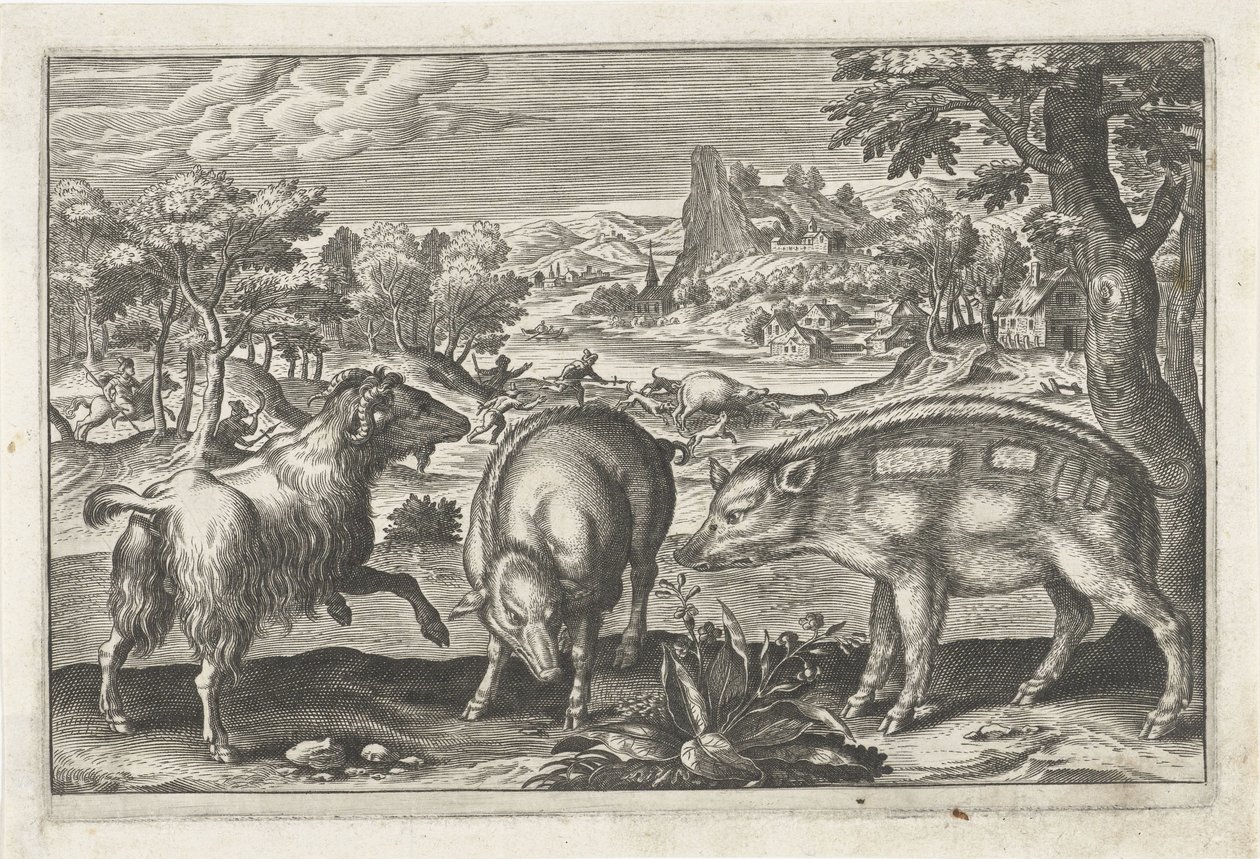 Chèvre et cochons - Anonymous