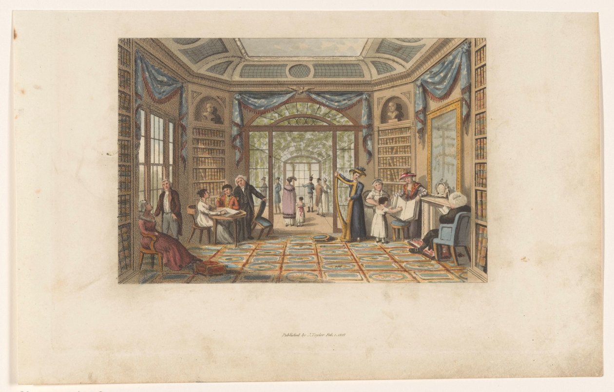 Compagnie dans une bibliothèque - Anonymous