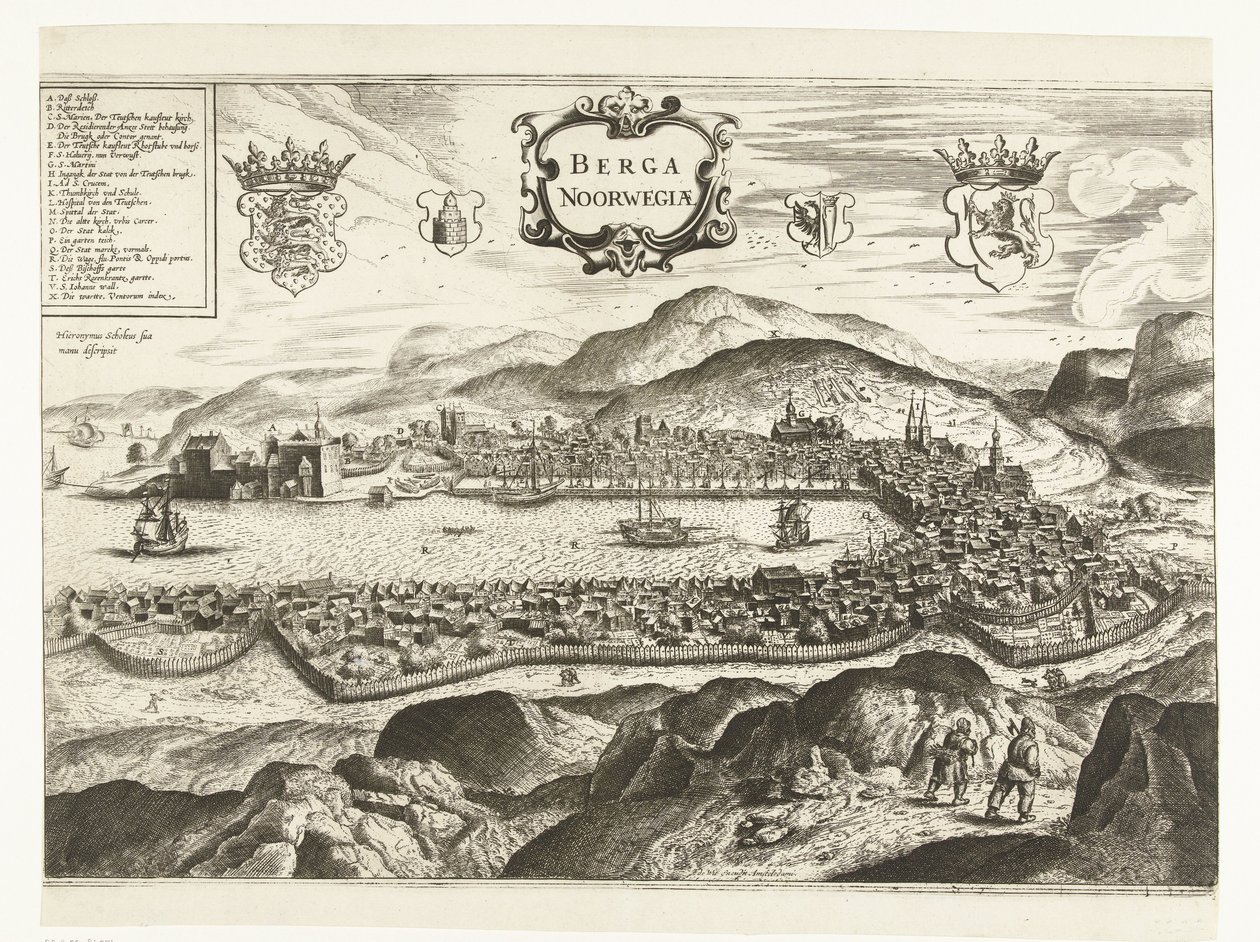 Vue de Bergen (Norvège), 1665 - Anonymous