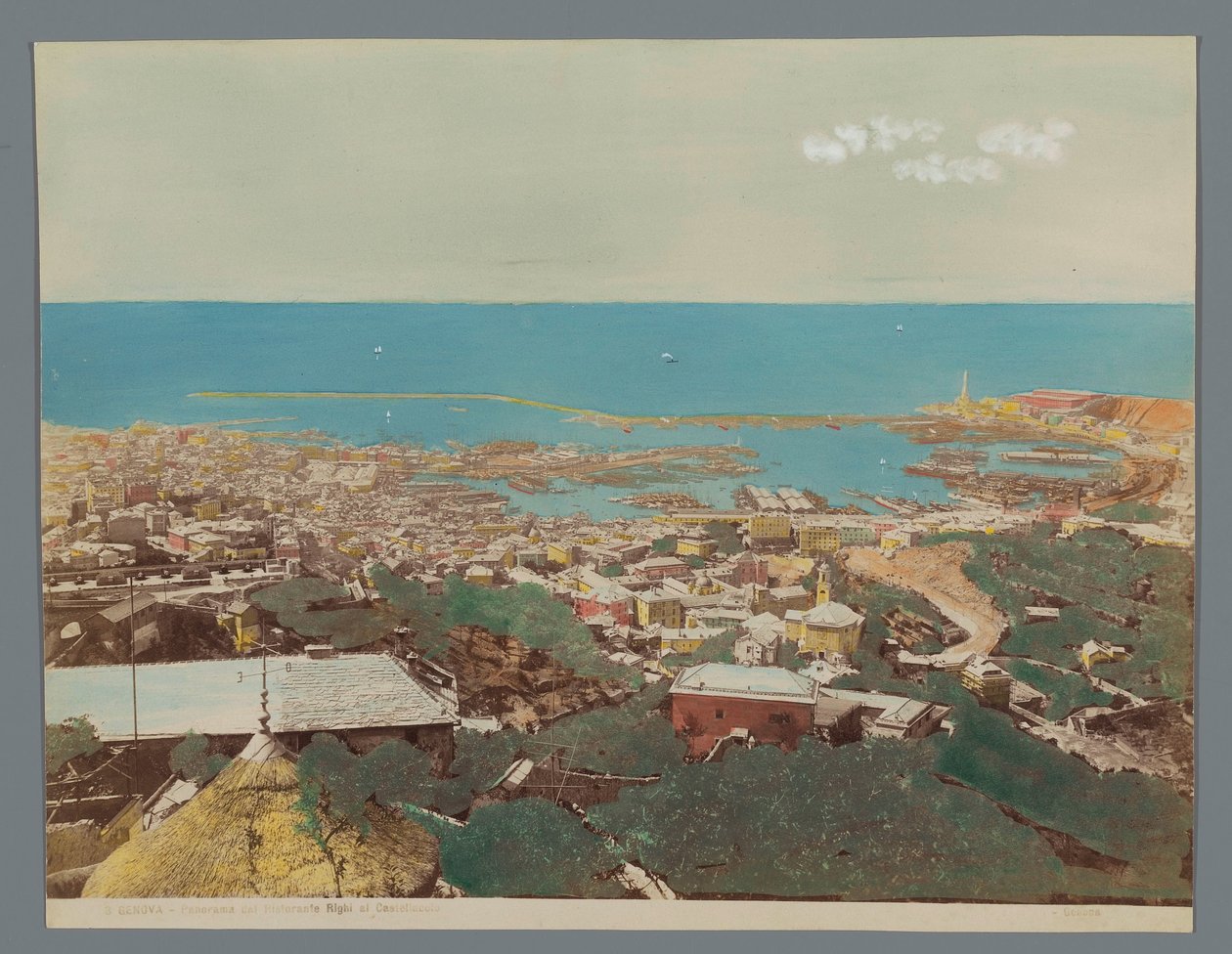 Vue sur Gênes et la mer Ligure, Italie - Anonymous