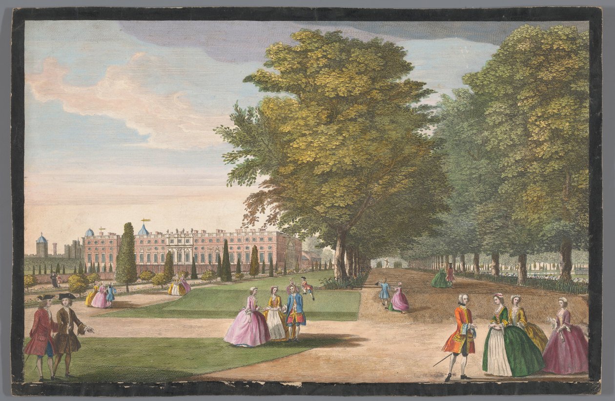 Vue sur le palais de Hampton Court à Londres depuis le côté sud - Anonymous