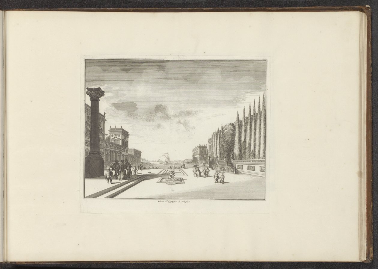 Vue sur la Piazza di Spagna à Naples - Anonymous