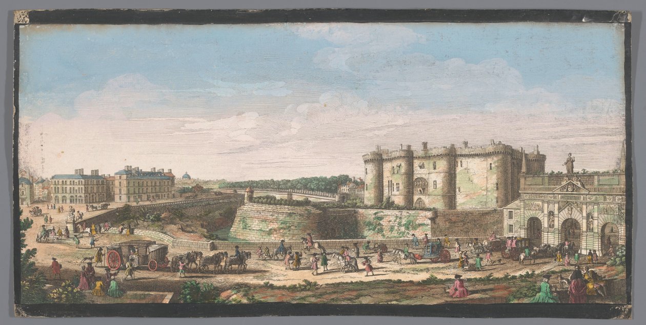 Vue de la Bastille et de la Porte Saint-Antoine à Paris - Anonymous