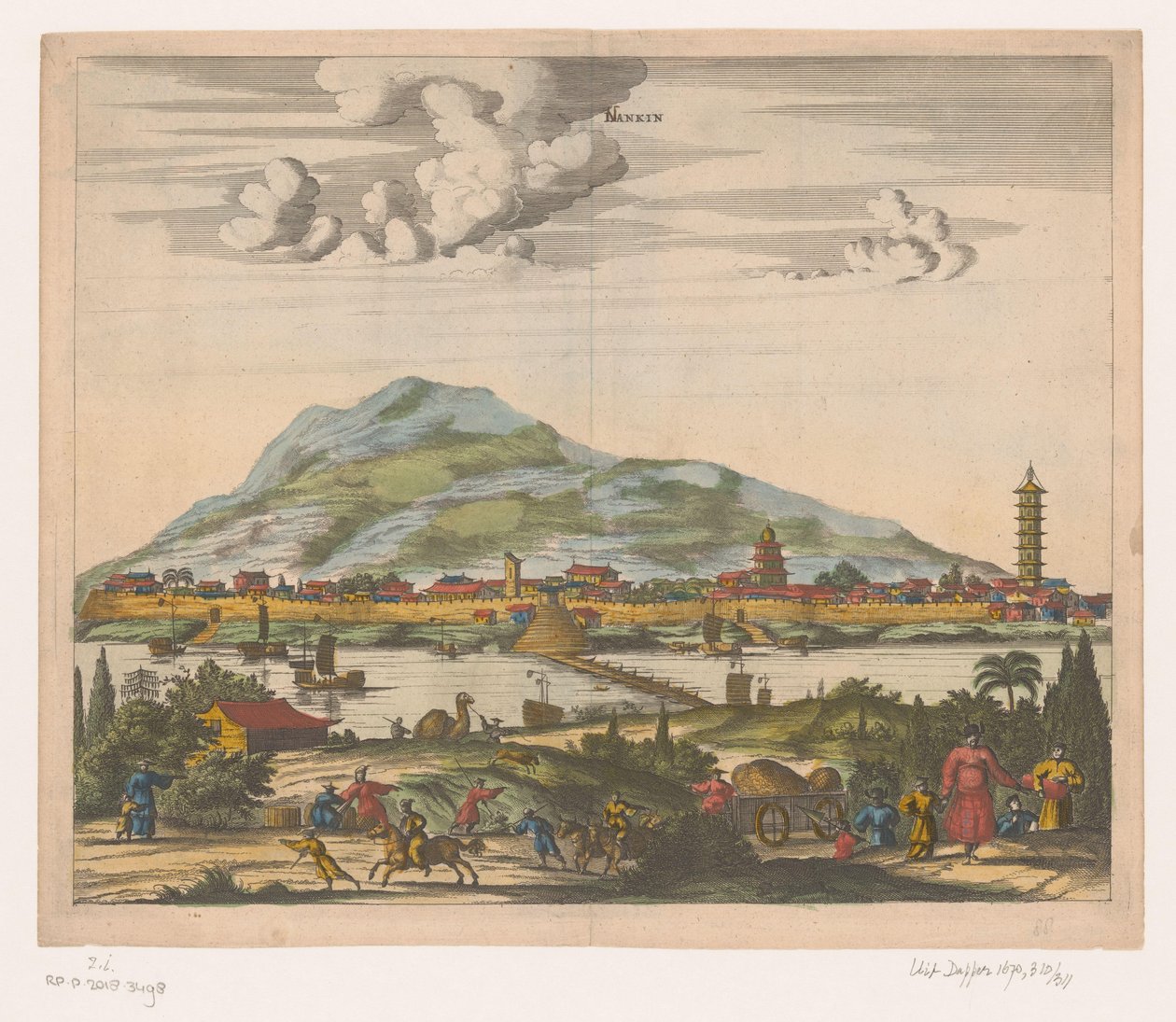 Vue de la ville chinoise de Nanjing Lankin (titre sur l