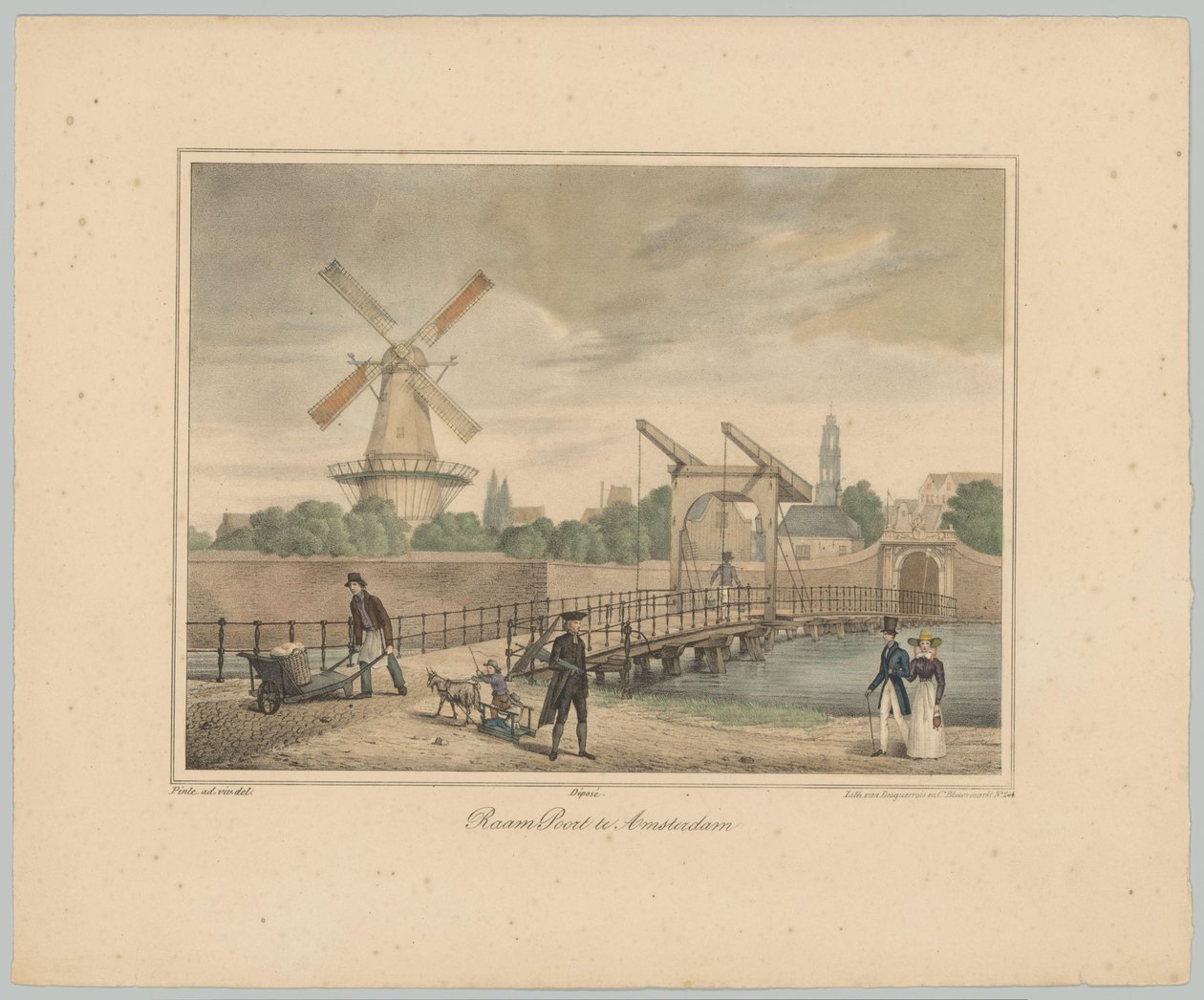 Vue sur la Raampoort à Amsterdam - Anonymous
