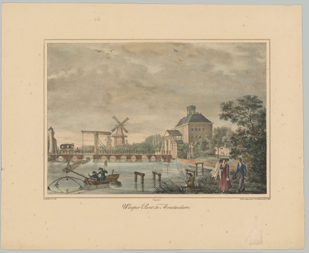 Vue sur la porte de Weesperpoort à Amsterdam (série: Vues des six principales portes de la ville d