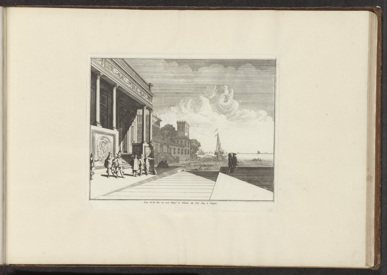 Vue sur un palais côtier à Naples - Anonymous