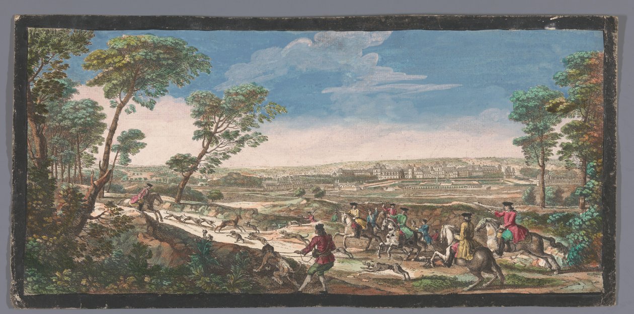 Vue générale de Fontainebleau prise du haut de la montagne opposée du côté du parterre - Anonymous