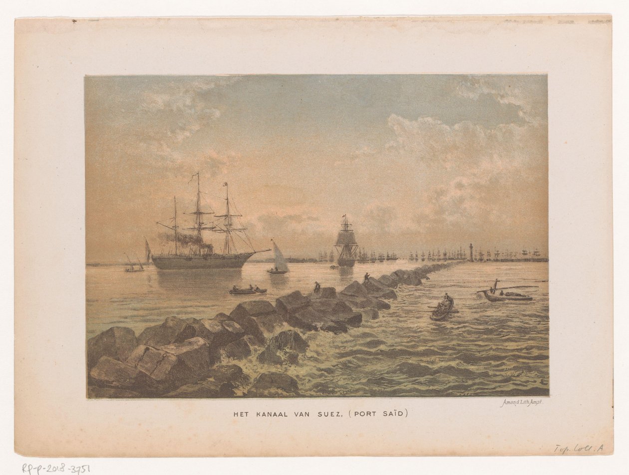 Vue du canal de Suez à Port-Saïd - Anonymous