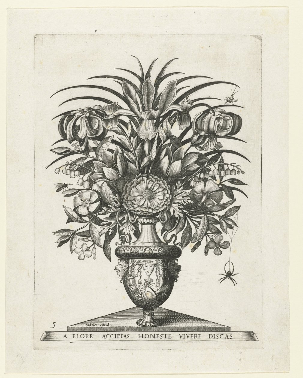 Vase grotesque avec deux mascarons de part et d