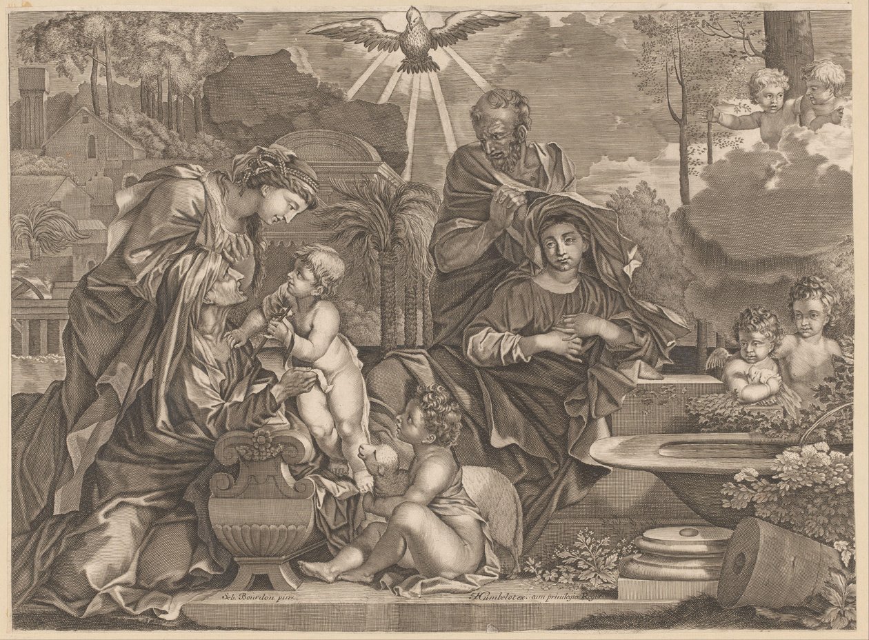 Sainte Famille avec Élisabeth et Jean - Anonymous