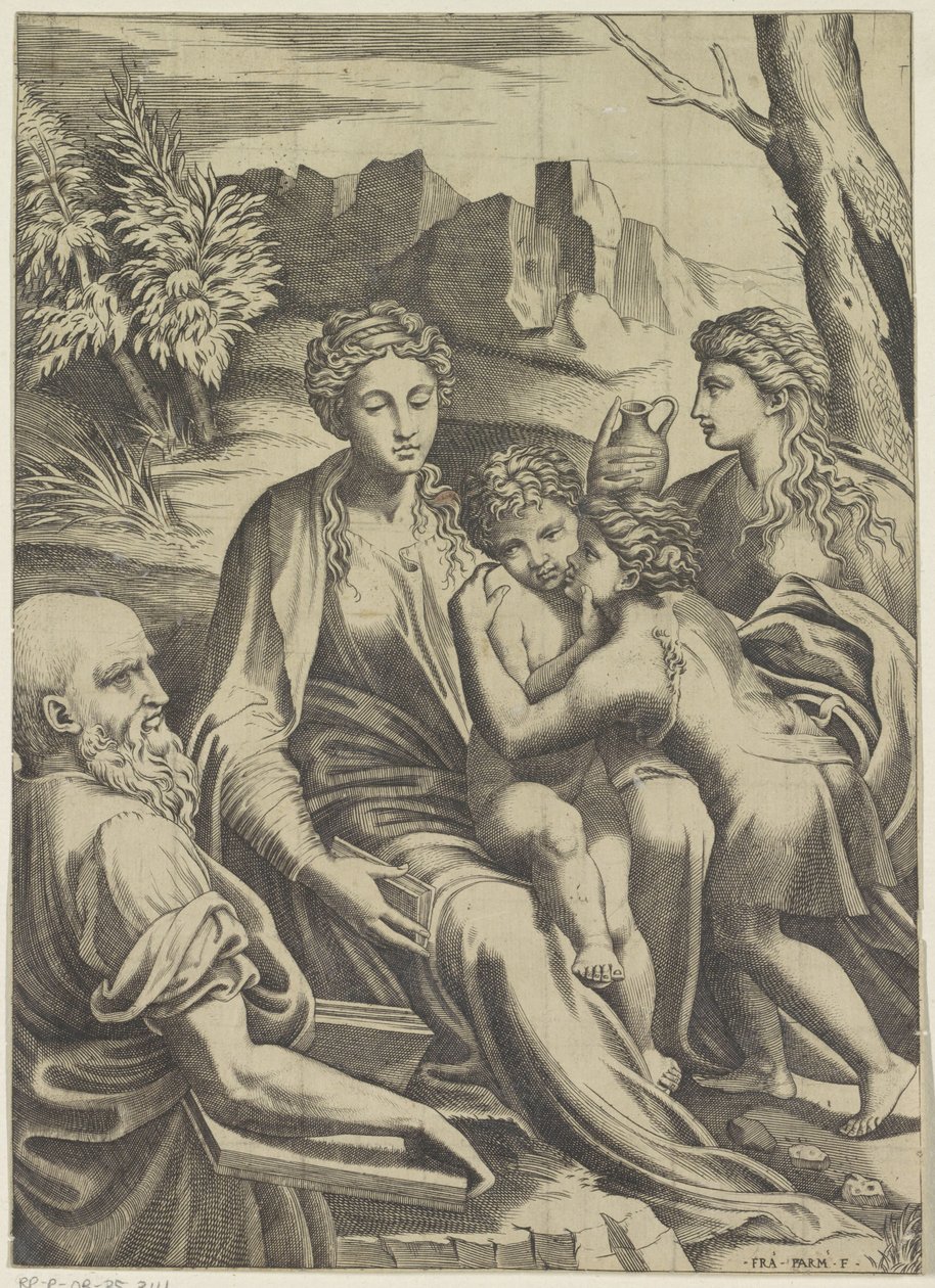 Sainte Famille avec le jeune Jean-Baptiste et Marie-Madeleine - Anonymous