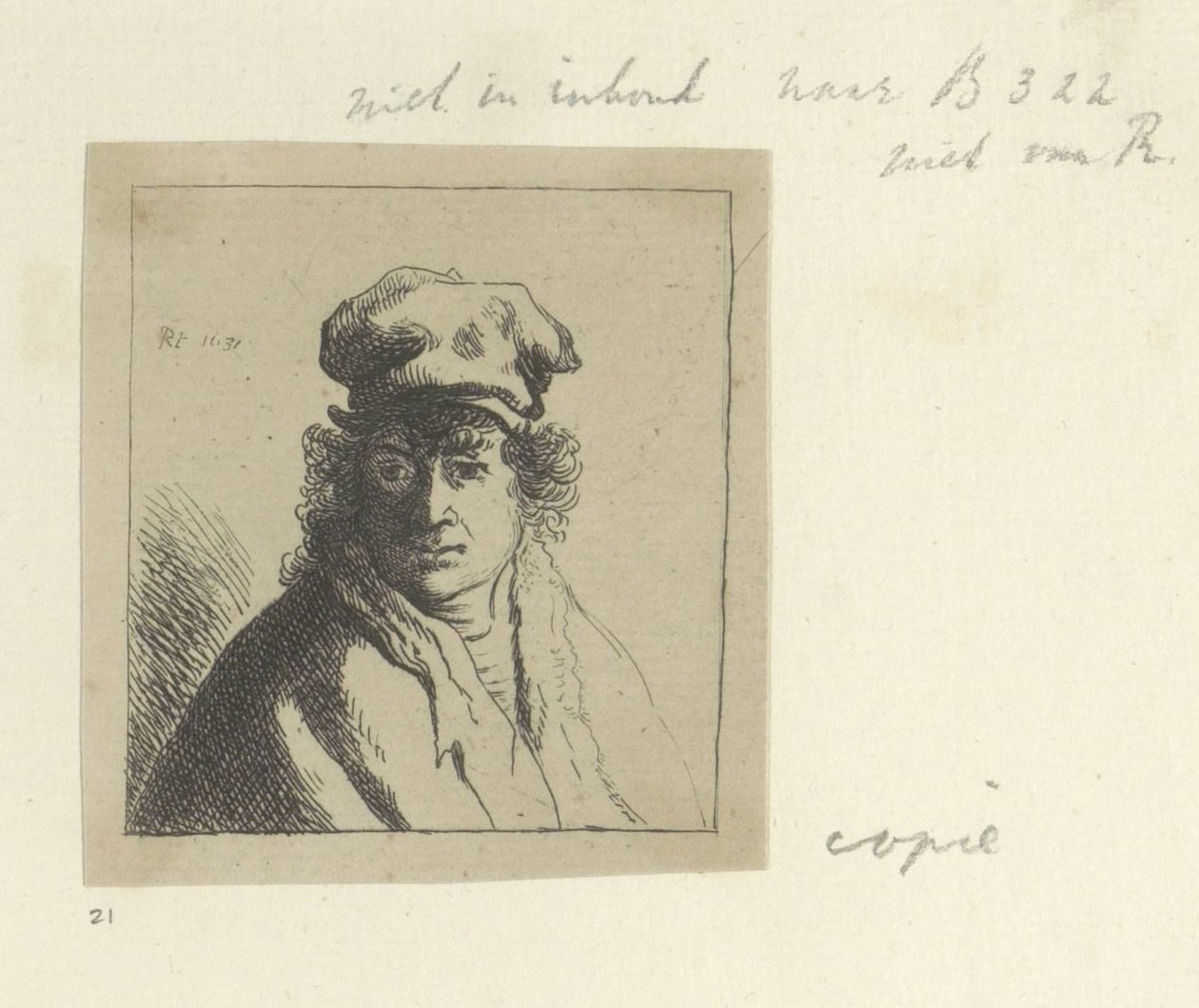 Jeune homme aux cheveux bouclés et une casquette - Anonymous