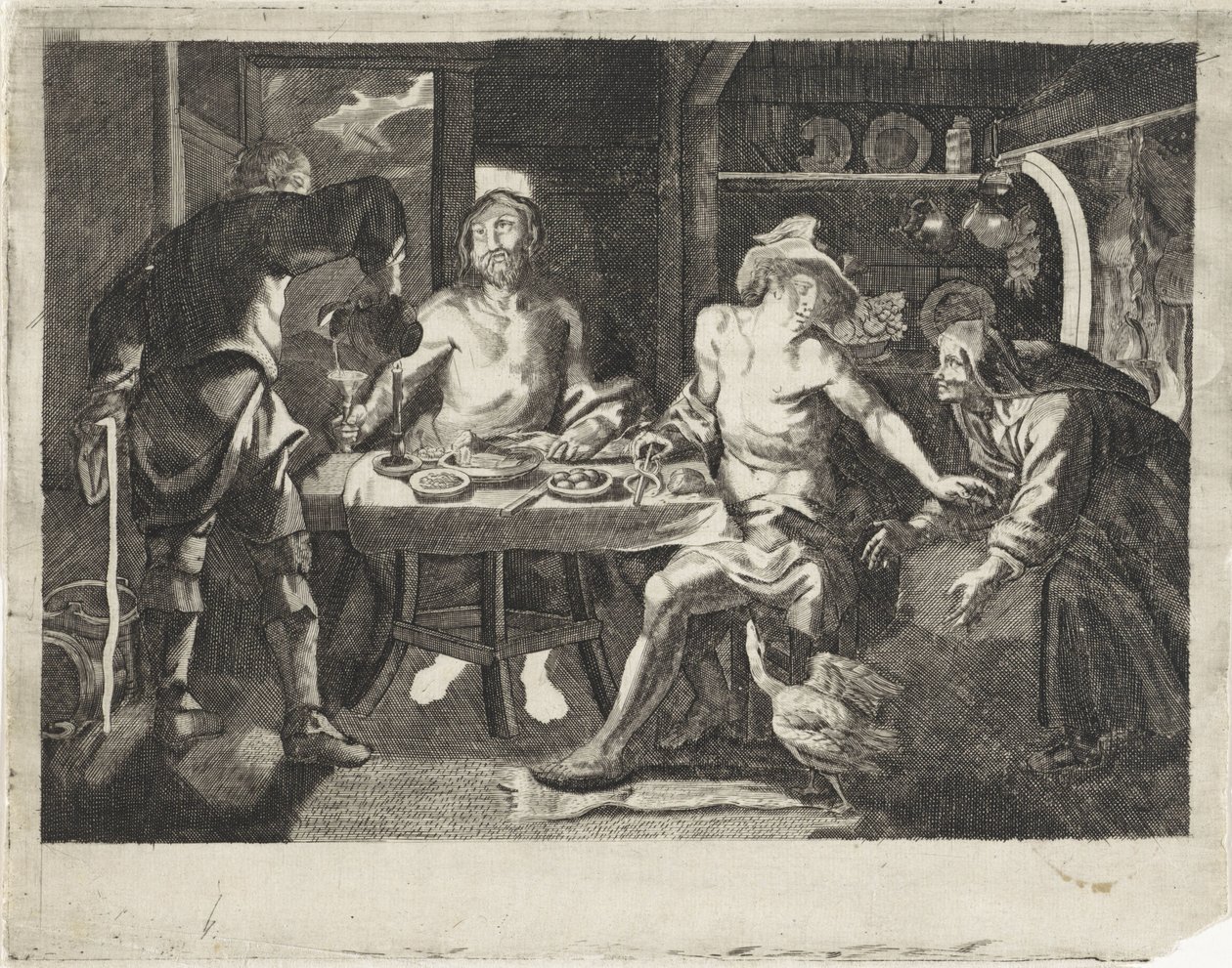 Jupiter et Mercure dans la maison de Philémon et Baucis - Anonymous