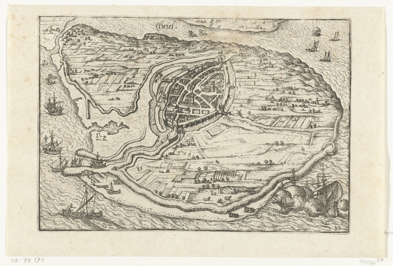 Carte de Den Briel, 1572 - Anonymous