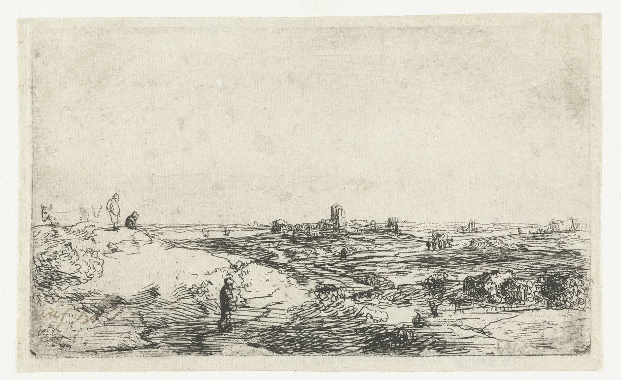 Paysage avec une vache - Anonymous
