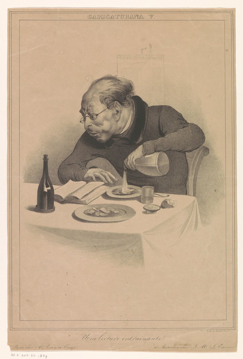 Homme lisant (Caricaturana) - Anonymous