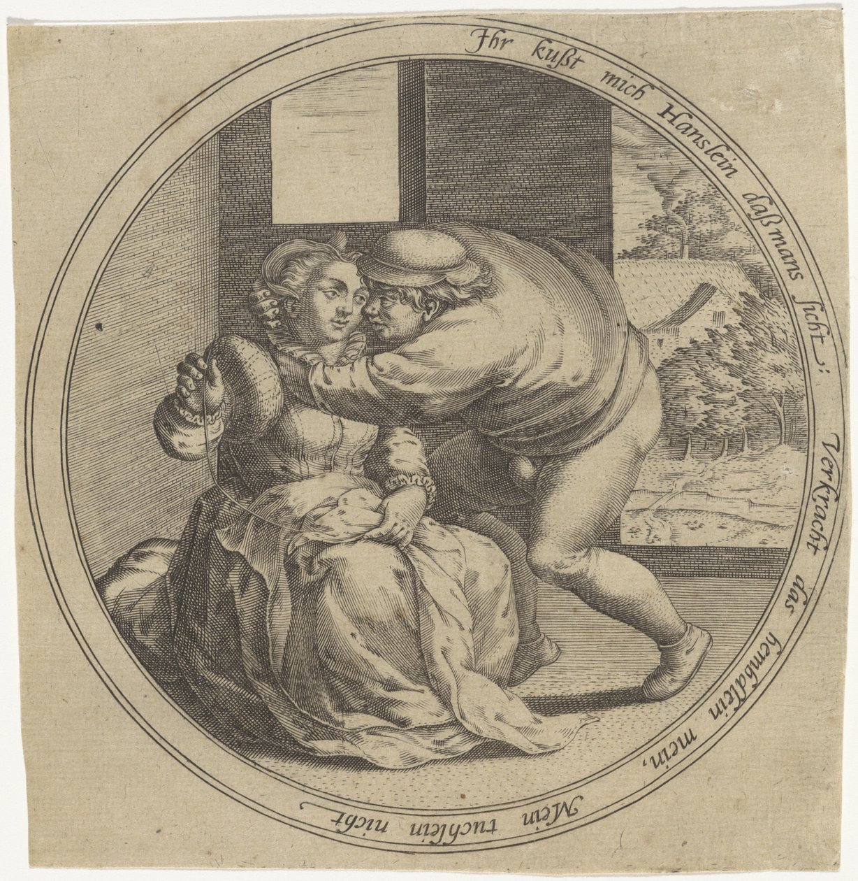 Homme approchant une couturière - Anonymous
