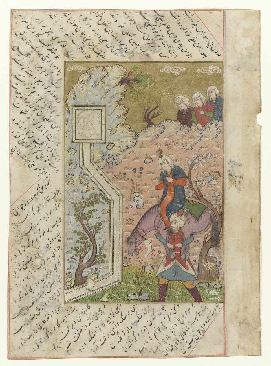 Homme portant un guerrier et un cheval sur ses épaules - Anonymous
