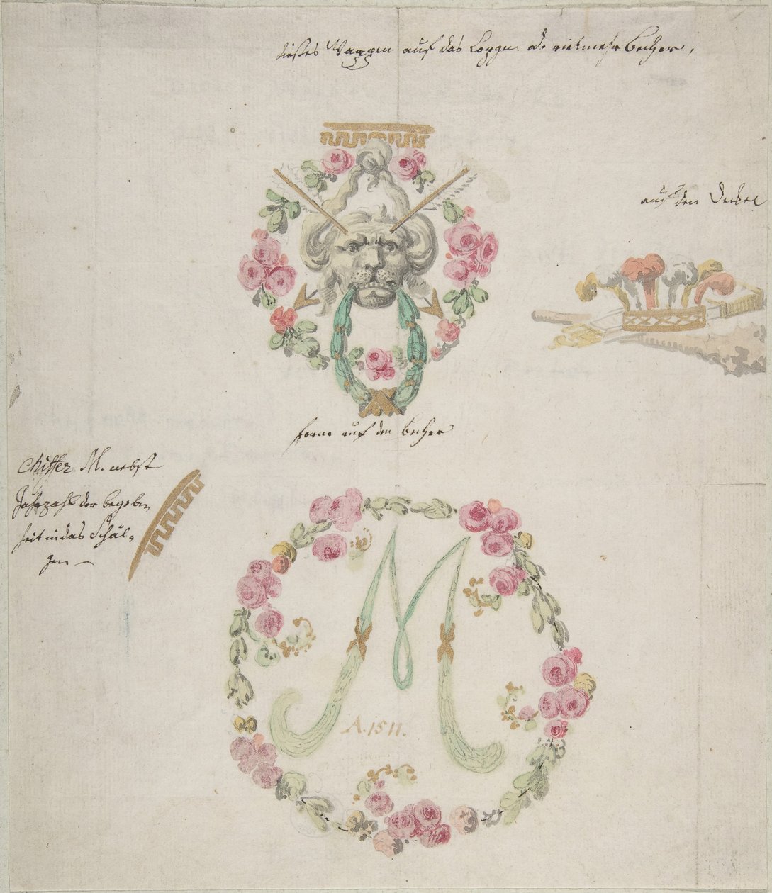 Dessins ornementaux pour porcelaine, XVIIIe siècle - Anonymous,.