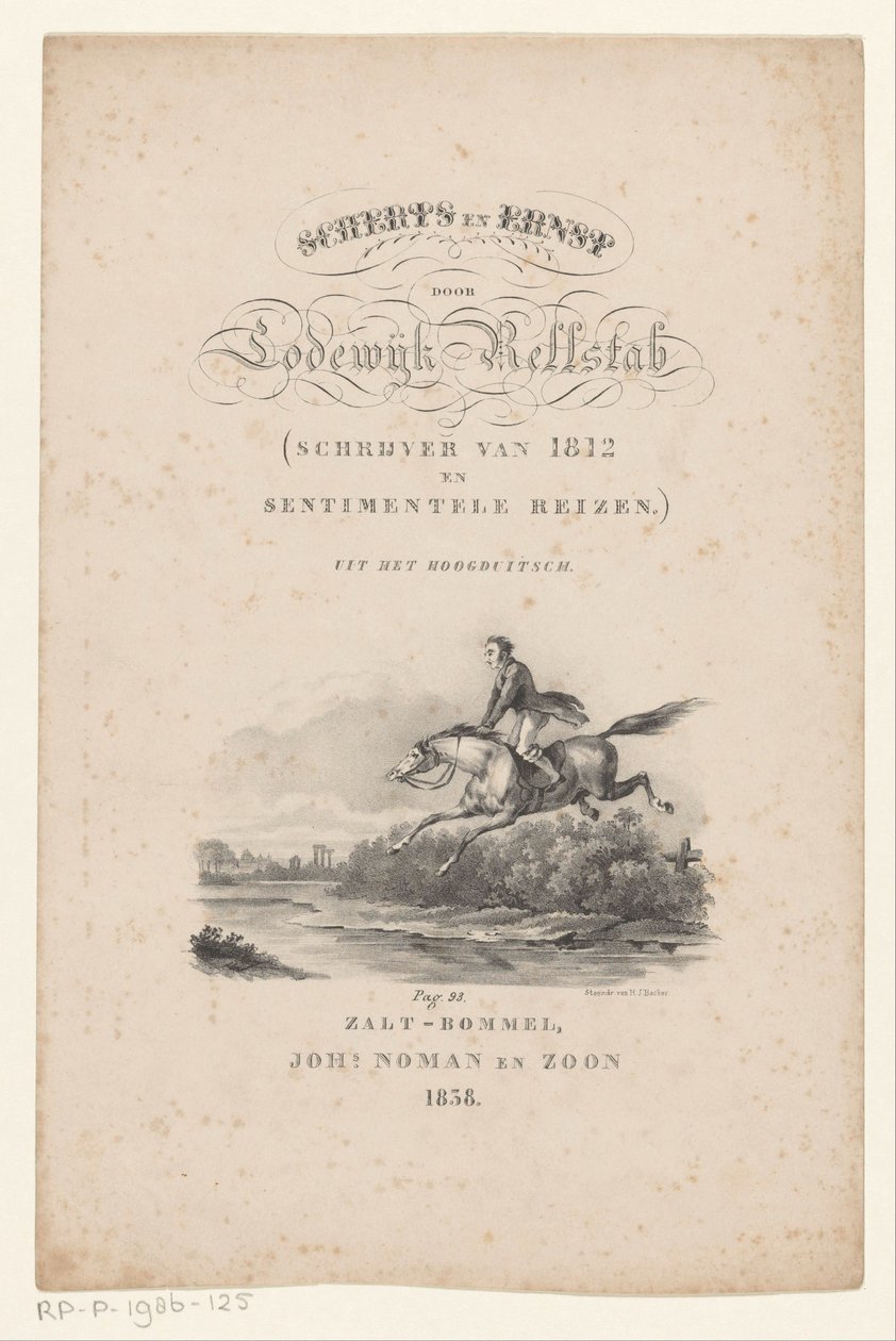 Cheval sautant par-dessus une rivière - Anonymous