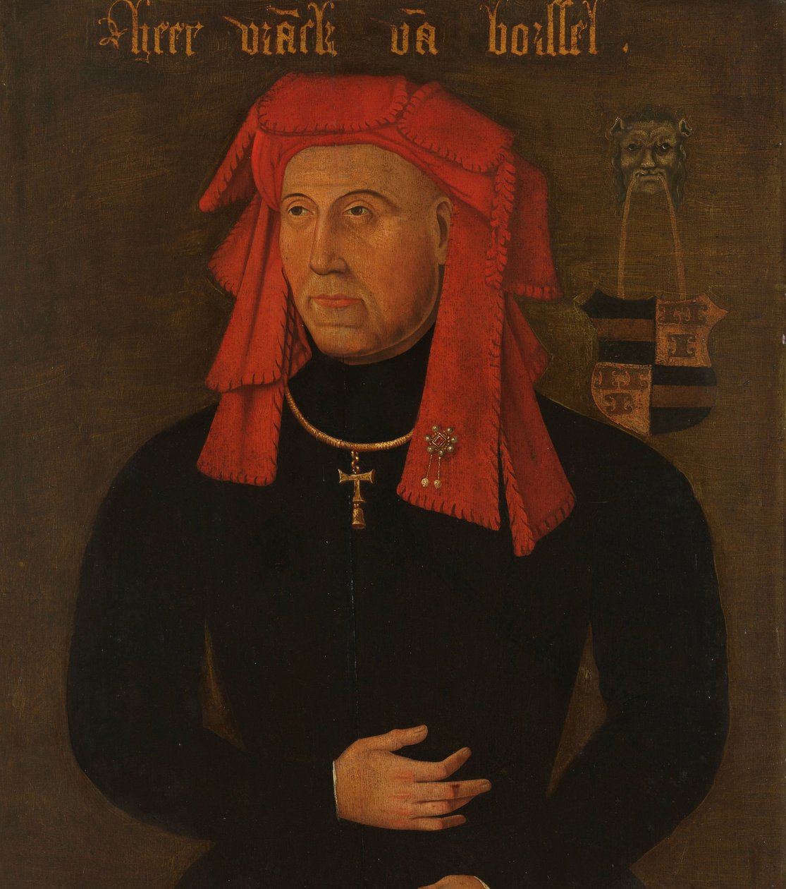 Portrait de Frank van Borselen, Seigneur de Sint Maartensdijk et Stathouder de Hollande, quatrième mari de Jacoba de Bavière, Comtesse de Hollande et de Zélande - Anonymous
