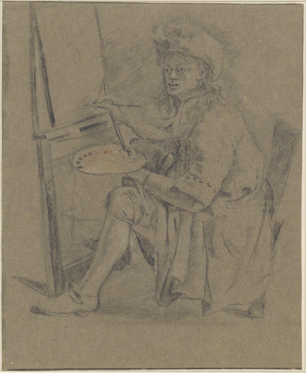 Portrait de Thomas Wijck, devant son chevalet - Anonymous