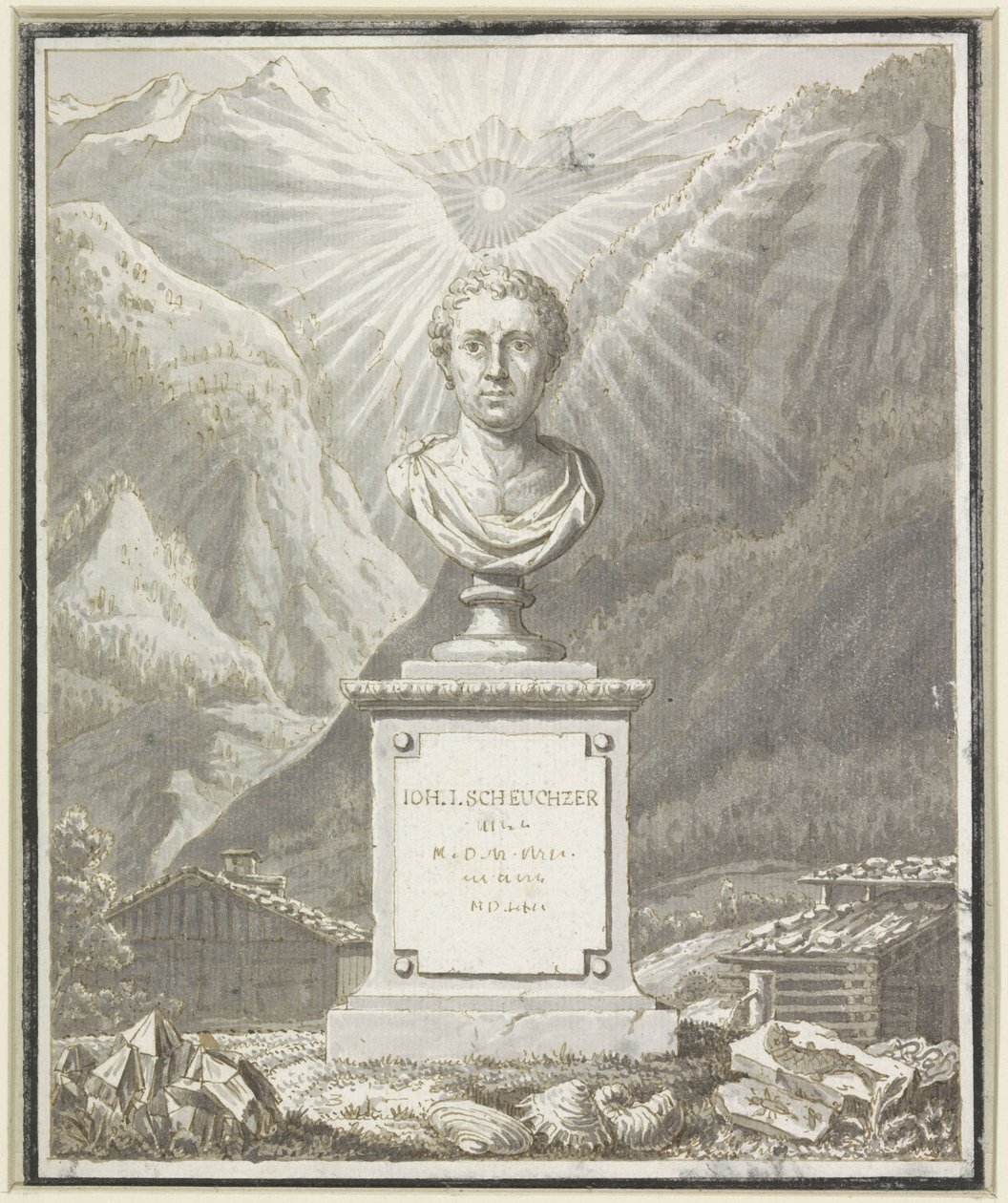 Buste portrait de Johann Jakob Scheuchzer - Anonymous