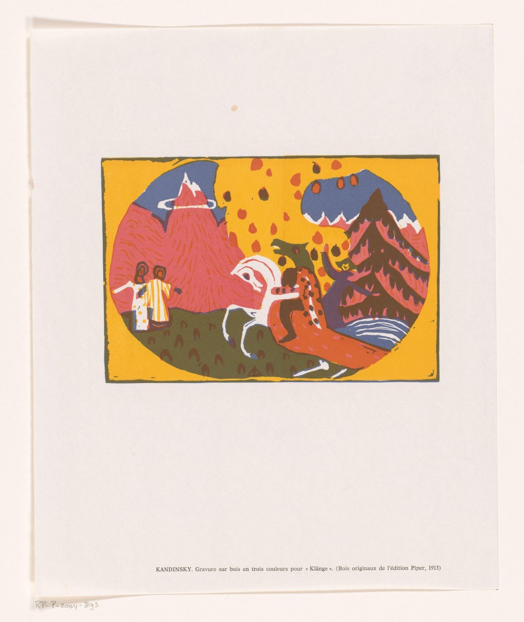 Reproduction de : Paysage avec des figures et un cavalier avec une tête de monstre - Anonymous