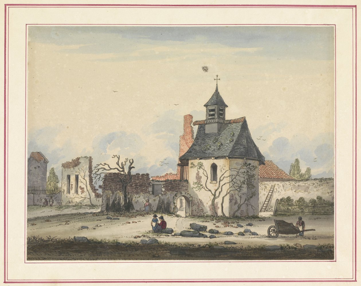 Ruine de Hougoumont (Sept planches de Waterloo et ses environs) - Anonymous