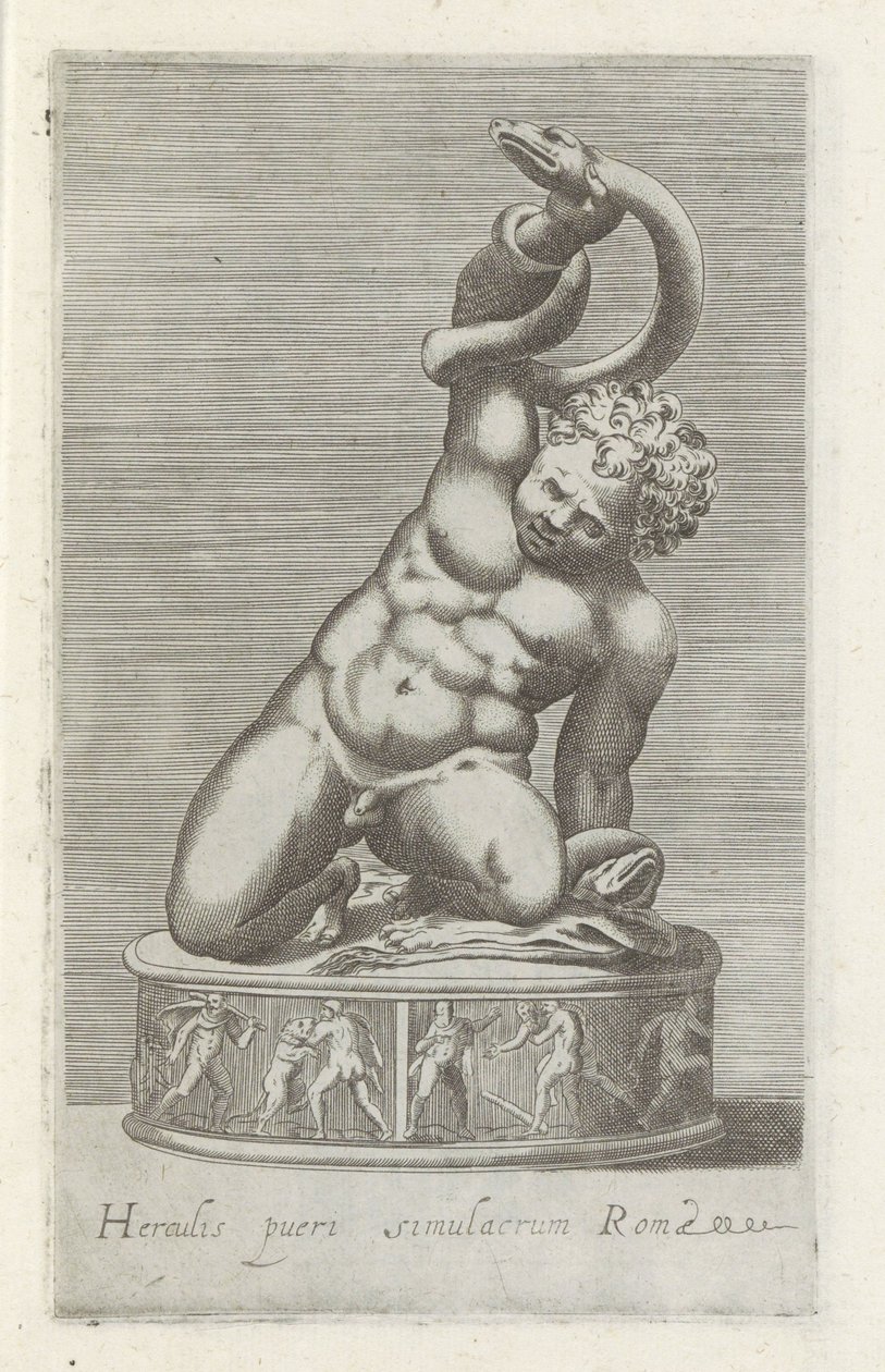 Sculpture du jeune Hercule combattant un serpent (Antiquarum statuarum urbis Romae) - Anonymous