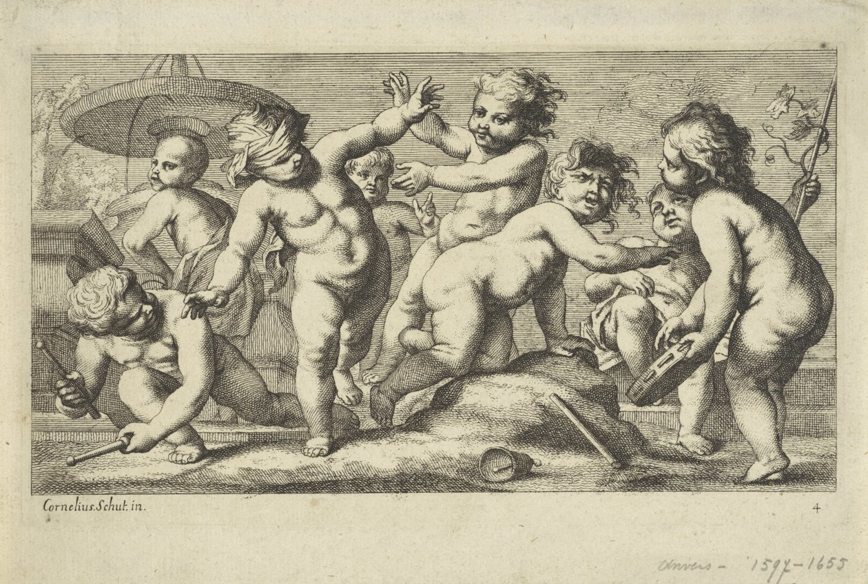 Putti jouant près d