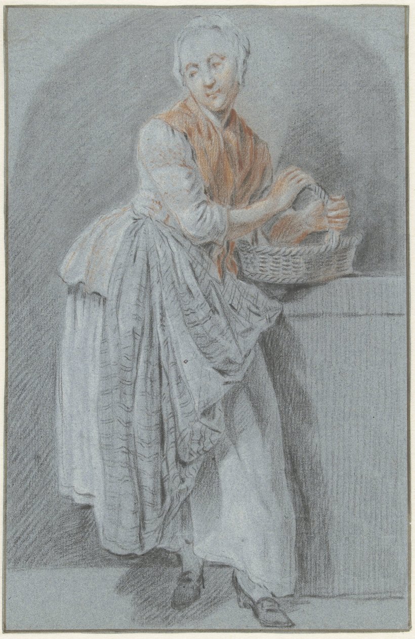 Femme debout avec un panier - Anonymous
