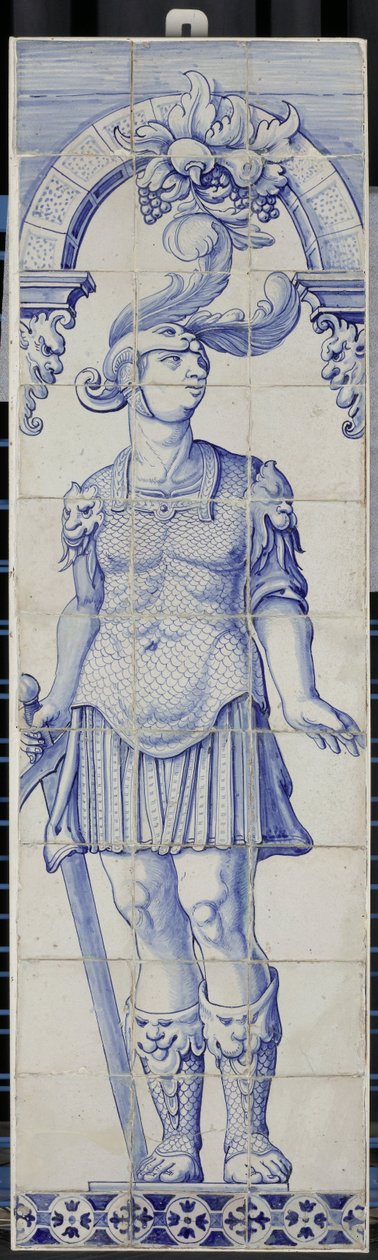 Tableau de carreaux avec un héros romain - Anonymous