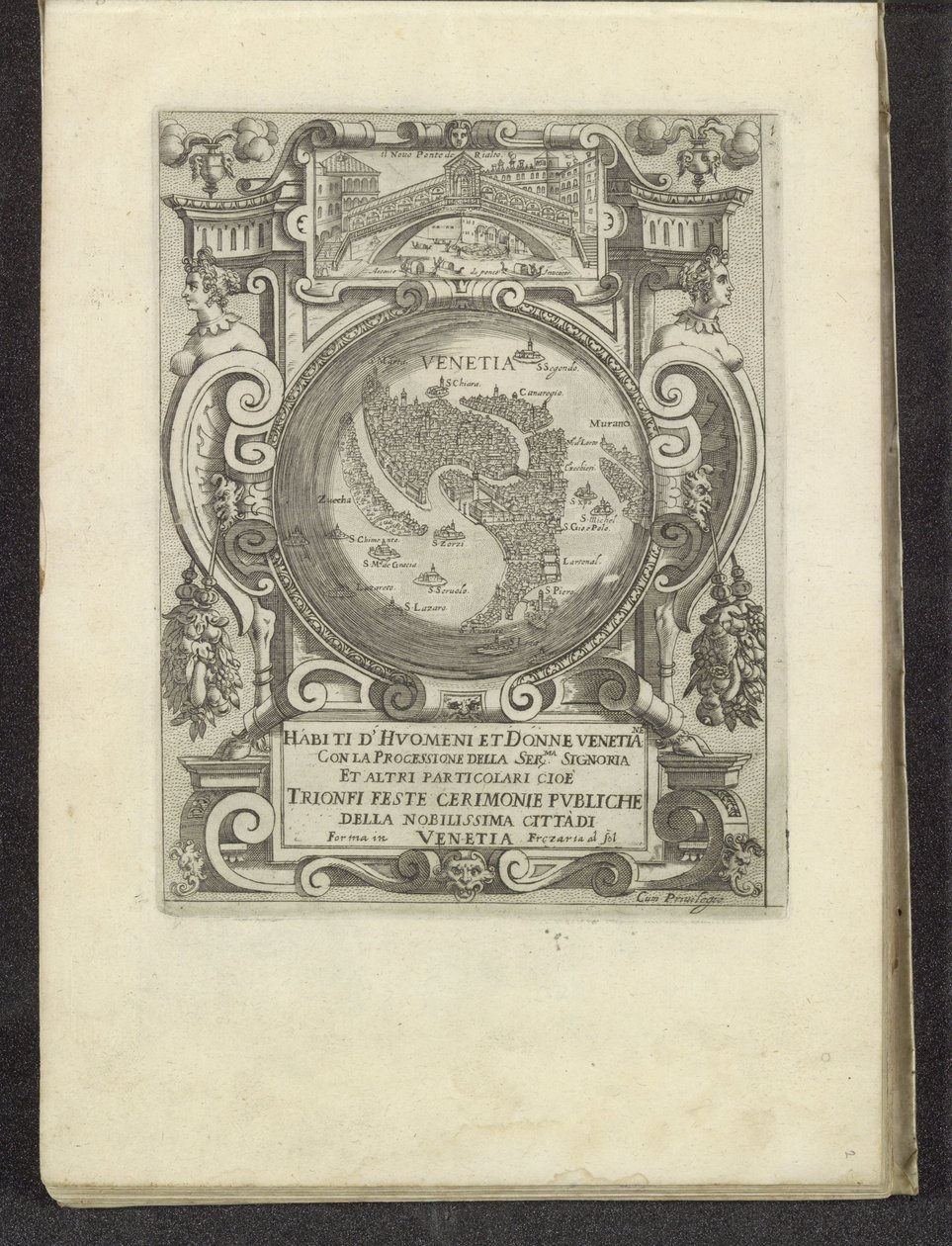 Page de titre avec plan de Venise - Anonymous