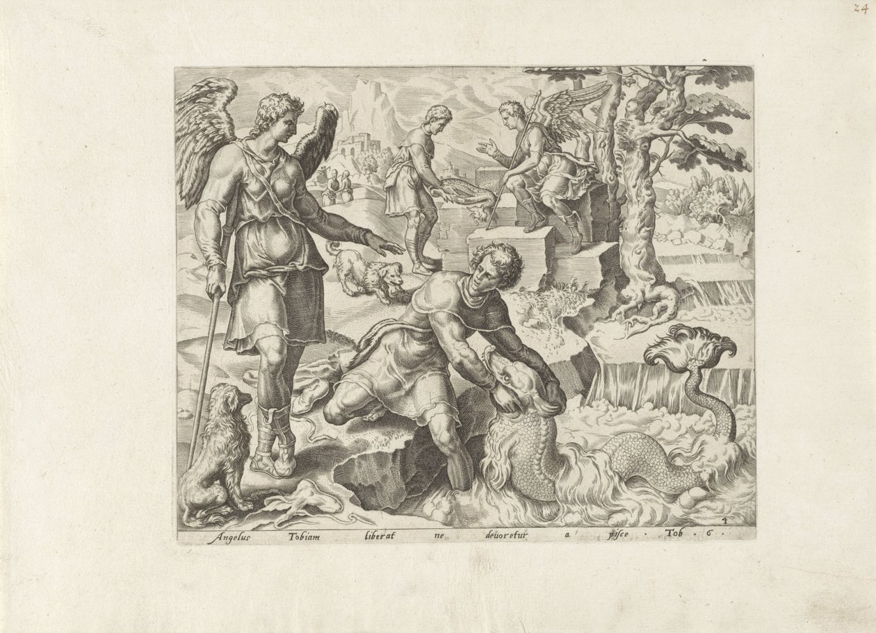 Tobias attrape le poisson (Histoire de Tobias) - Anonymous